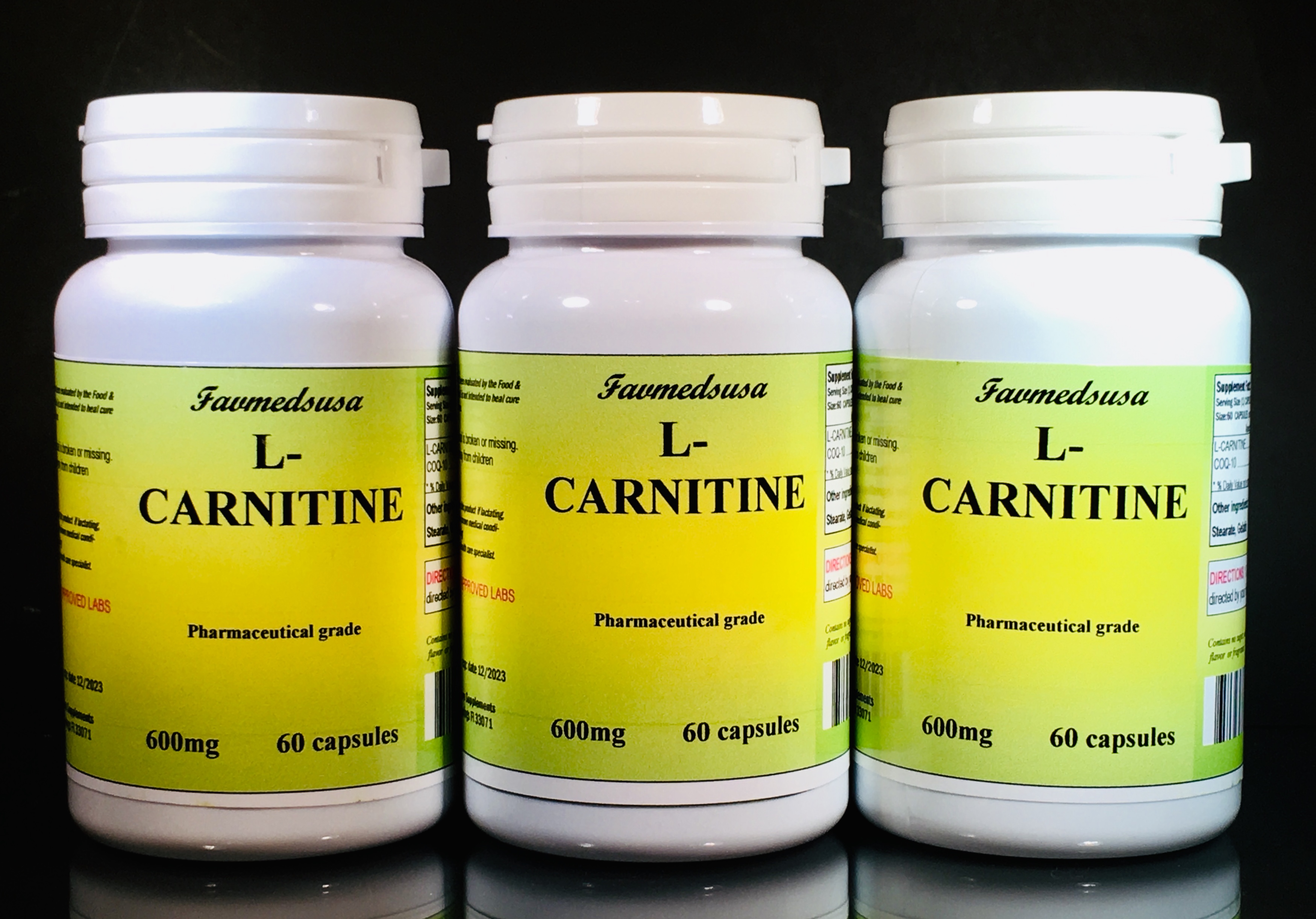 L-Carnitine 600mg + Coq-10 - 180 (3x60) capsules